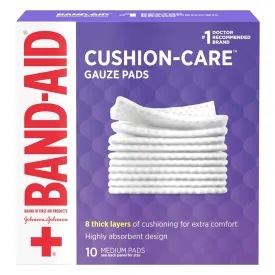 10-Count 3'' x 3'' Band-Aid Cushion Care Gauze Pads (Medium)