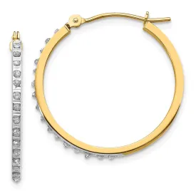 14k Diamond Fascination Round Hinged Hoop Earrings