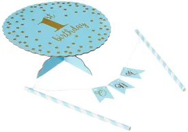 1st Birthday Blue Mini Cake Stand Kit