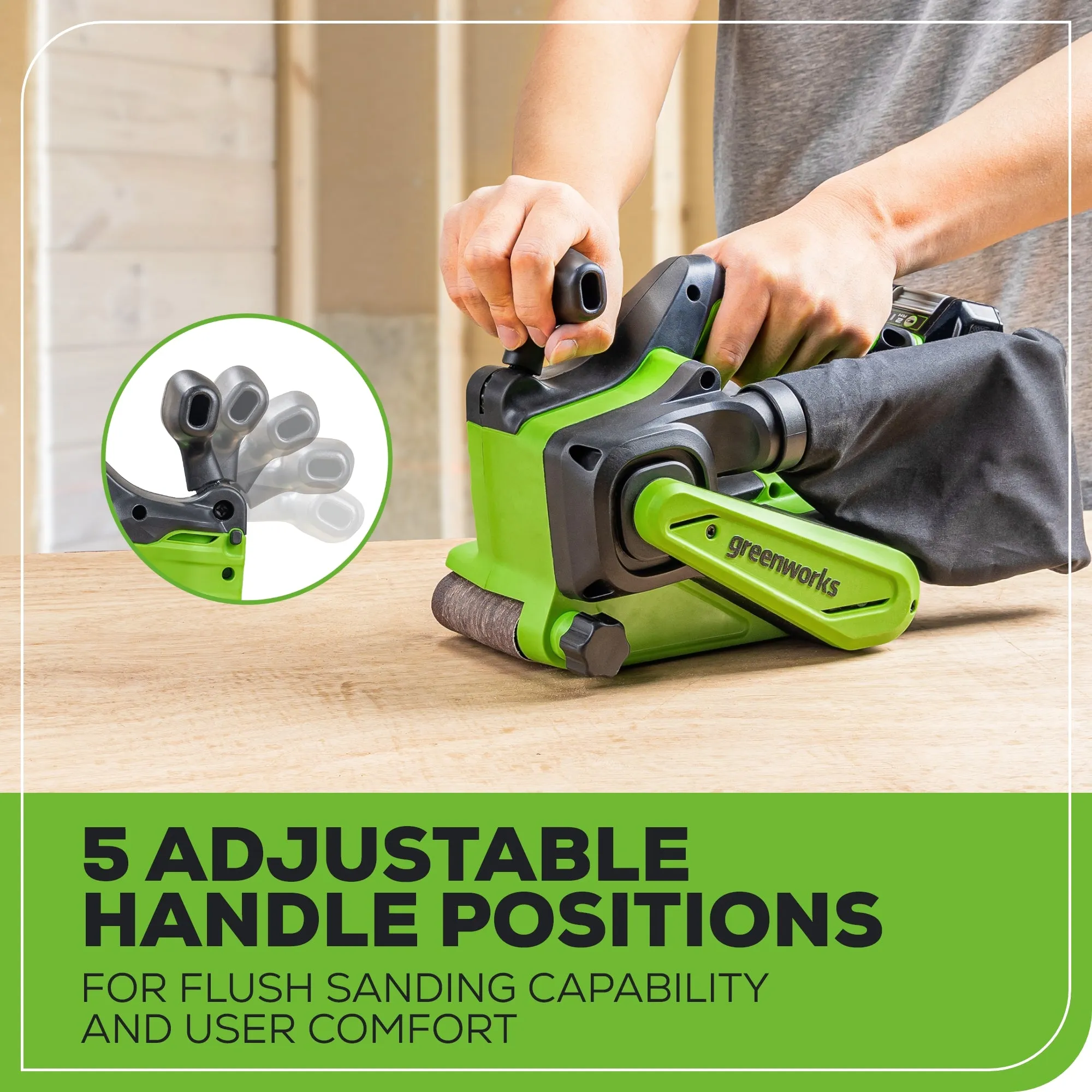 24V 3in x 18in Brushless Cordless Belt Sander and Dust Bag w/ 4.0Ah Battery & Charger