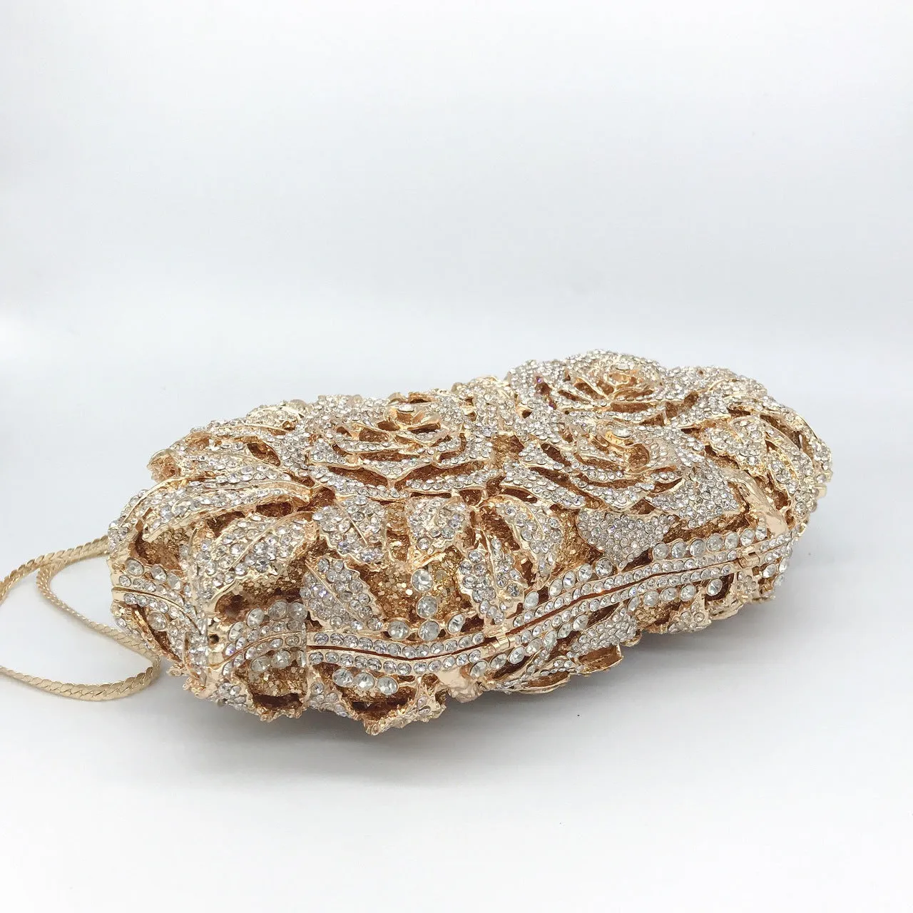 3 Flowers Shape Bridal Purse, Gold/Silver Wedding Clutch, Luxury Gift For Bride