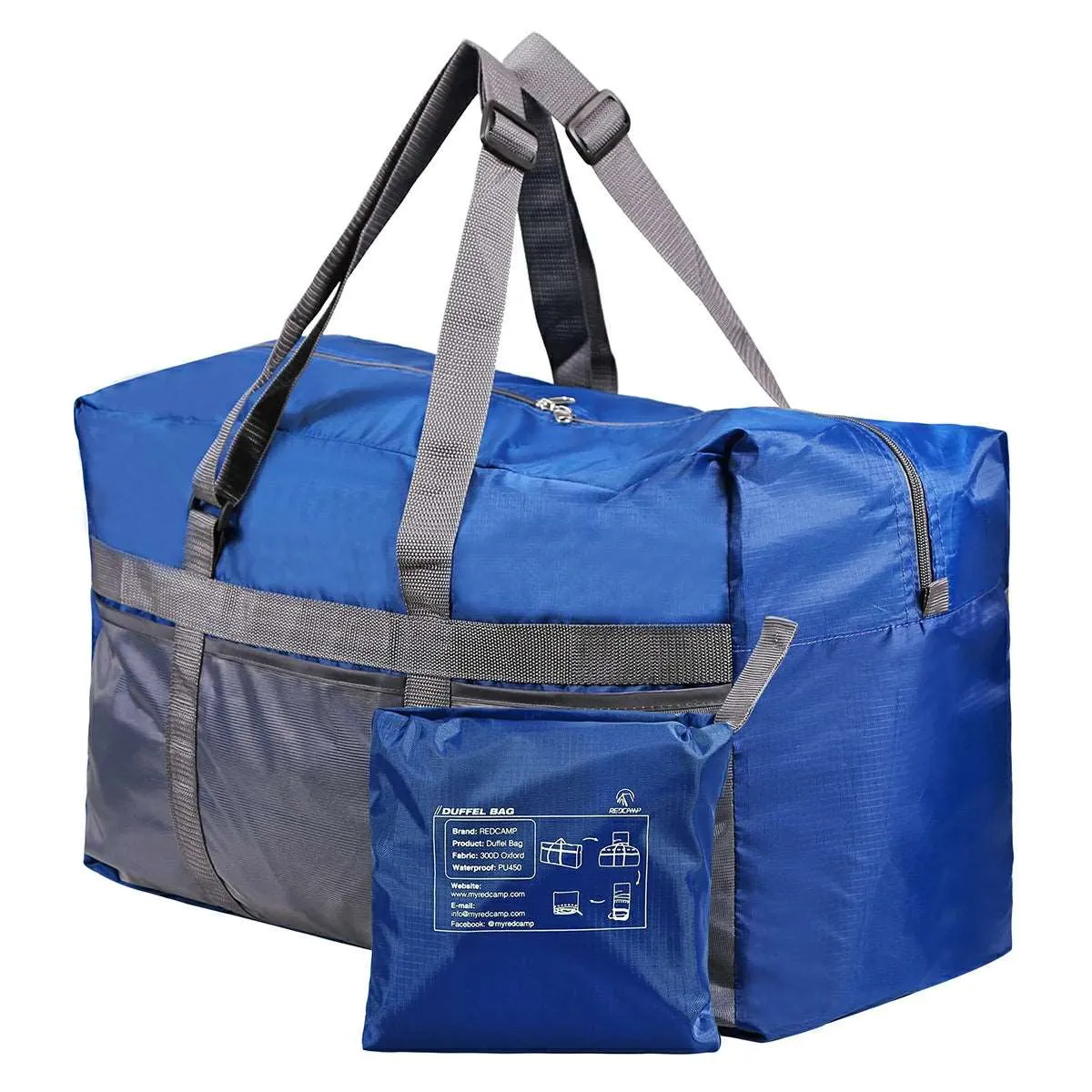 60/75/96L/100L Large Foldable Travel Bag Lightweight Sports Bag