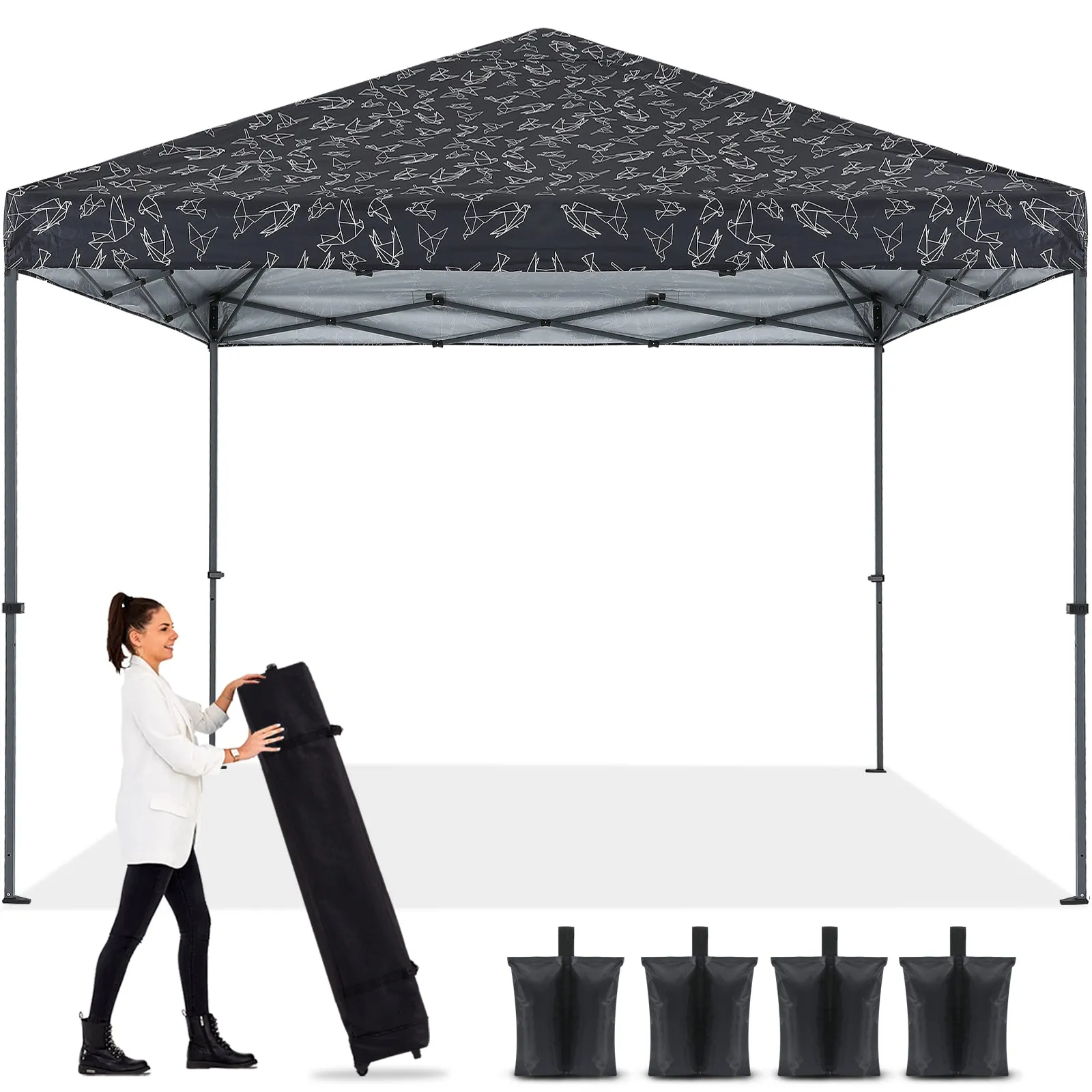 ABCCANOPY Outdoor Easy Pop up 10x10 Camping Canopy Tent With Graphic Print