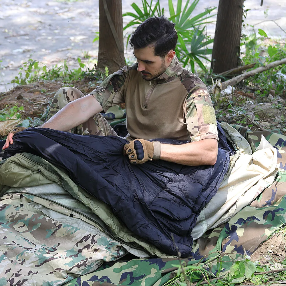 Akmax Modular Sleeping Bags System, Multi Layered with Bivy Cover for All Season Multicam