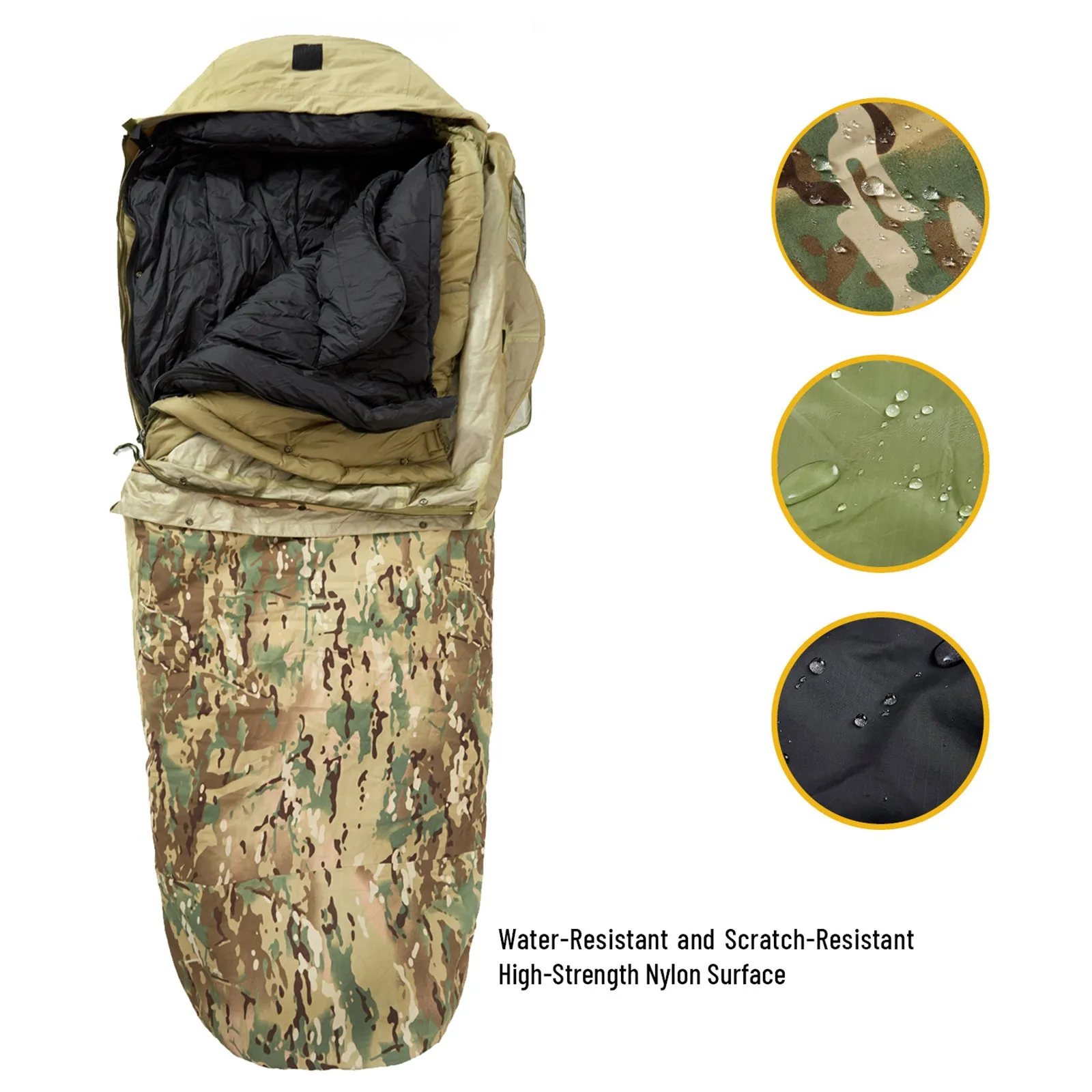 Akmax Modular Sleeping Bags System, Multi Layered with Bivy Cover for All Season Multicam