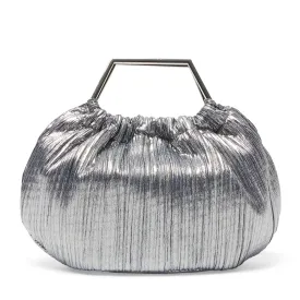 Allison Evening Bag in Dark Silver Pleat