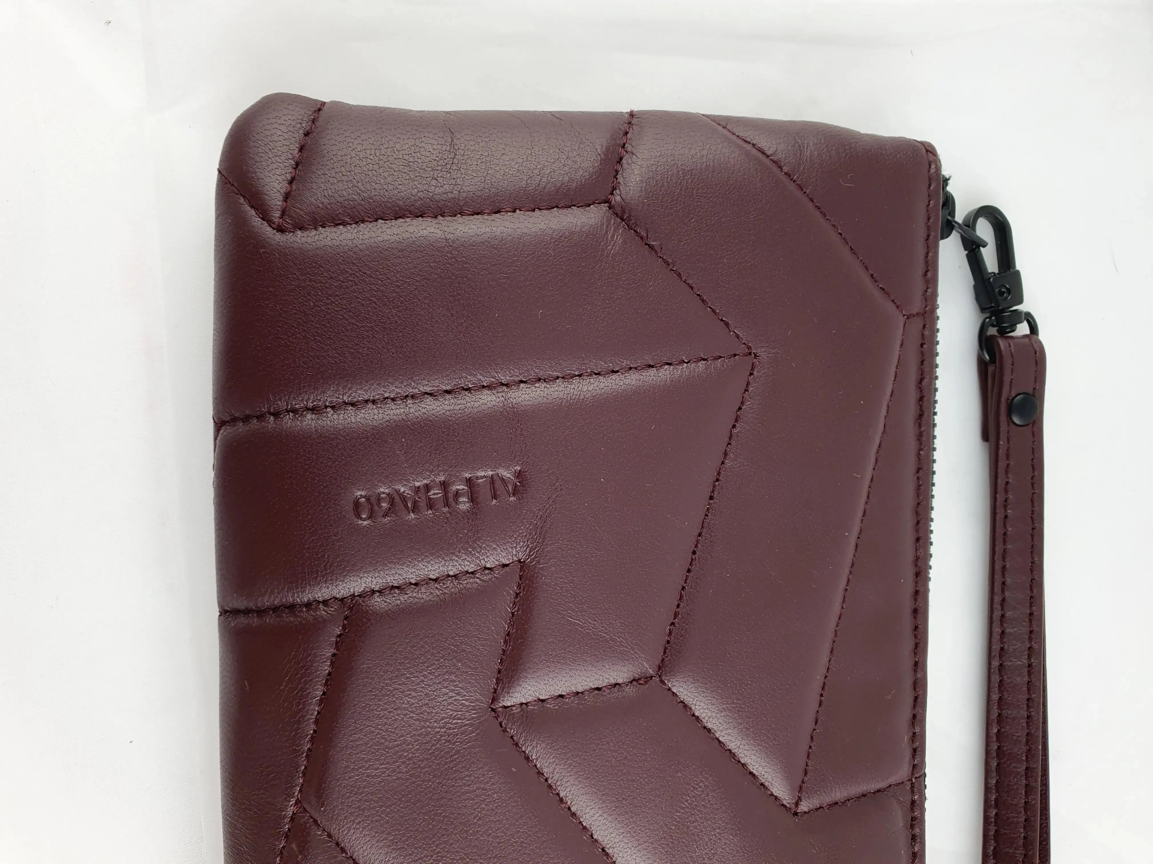 Alpha60 Maroon Zip Padded Pouch Wristlet