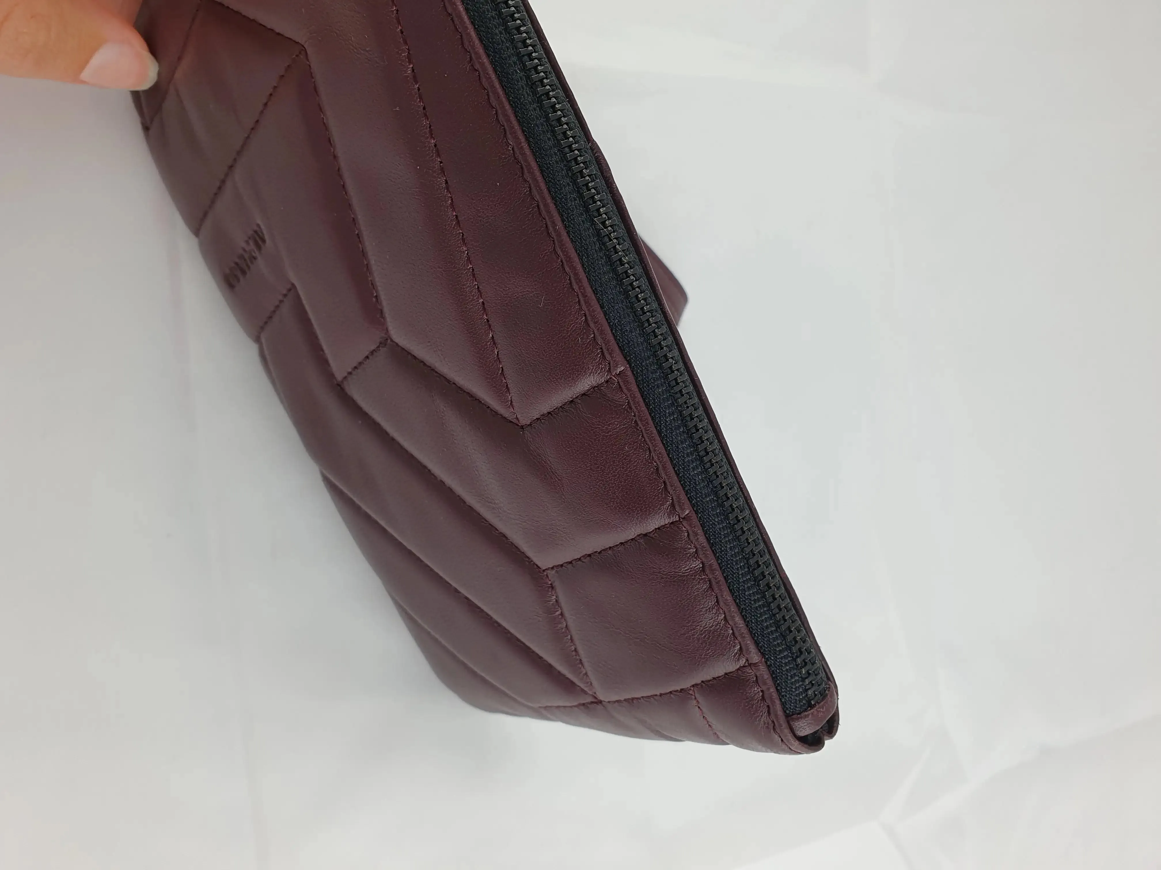 Alpha60 Maroon Zip Padded Pouch Wristlet