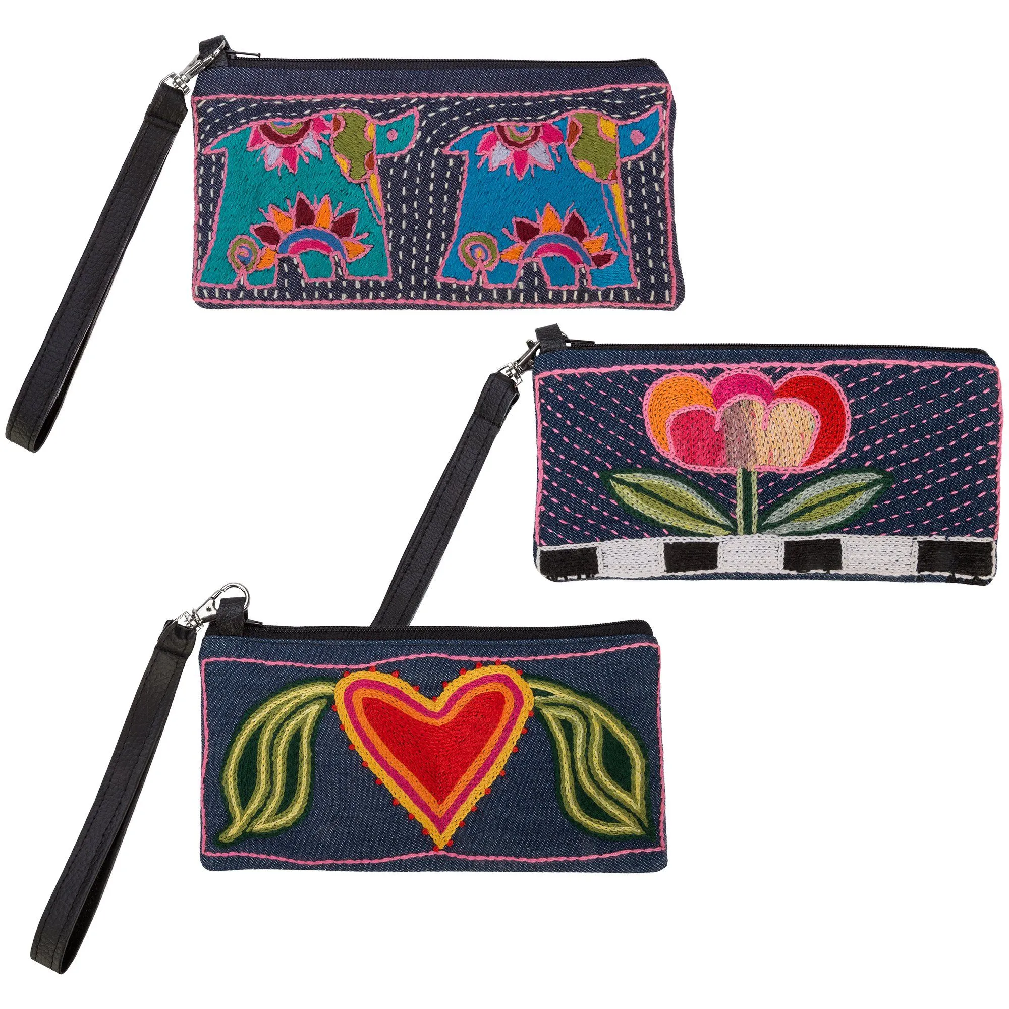 Amarasti Embroidered Wristlet