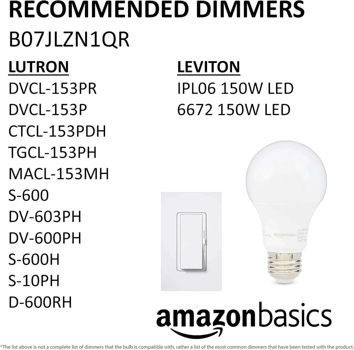 Amazon Basics Dimmable Soft White A19 LED Light Bulb with 10,000 Hour Lifetime, 2700K 60-Watt Equivalent