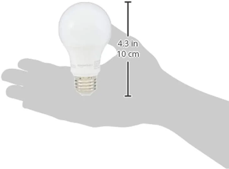 Amazon Basics Dimmable Soft White A19 LED Light Bulb with 10,000 Hour Lifetime, 2700K 60-Watt Equivalent