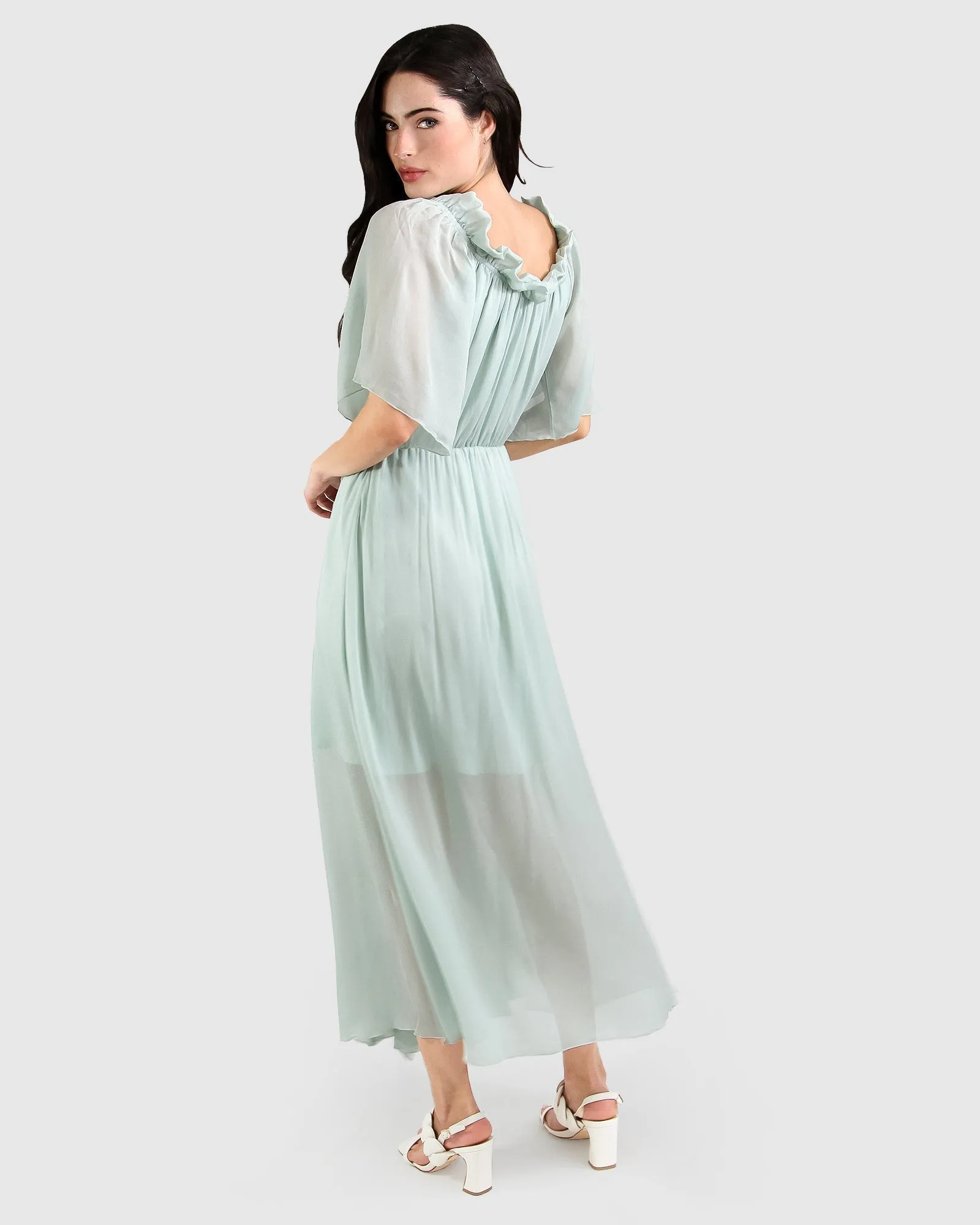 Amour Amour Ruffled Midi Dress - Spearmint FINAL SALE