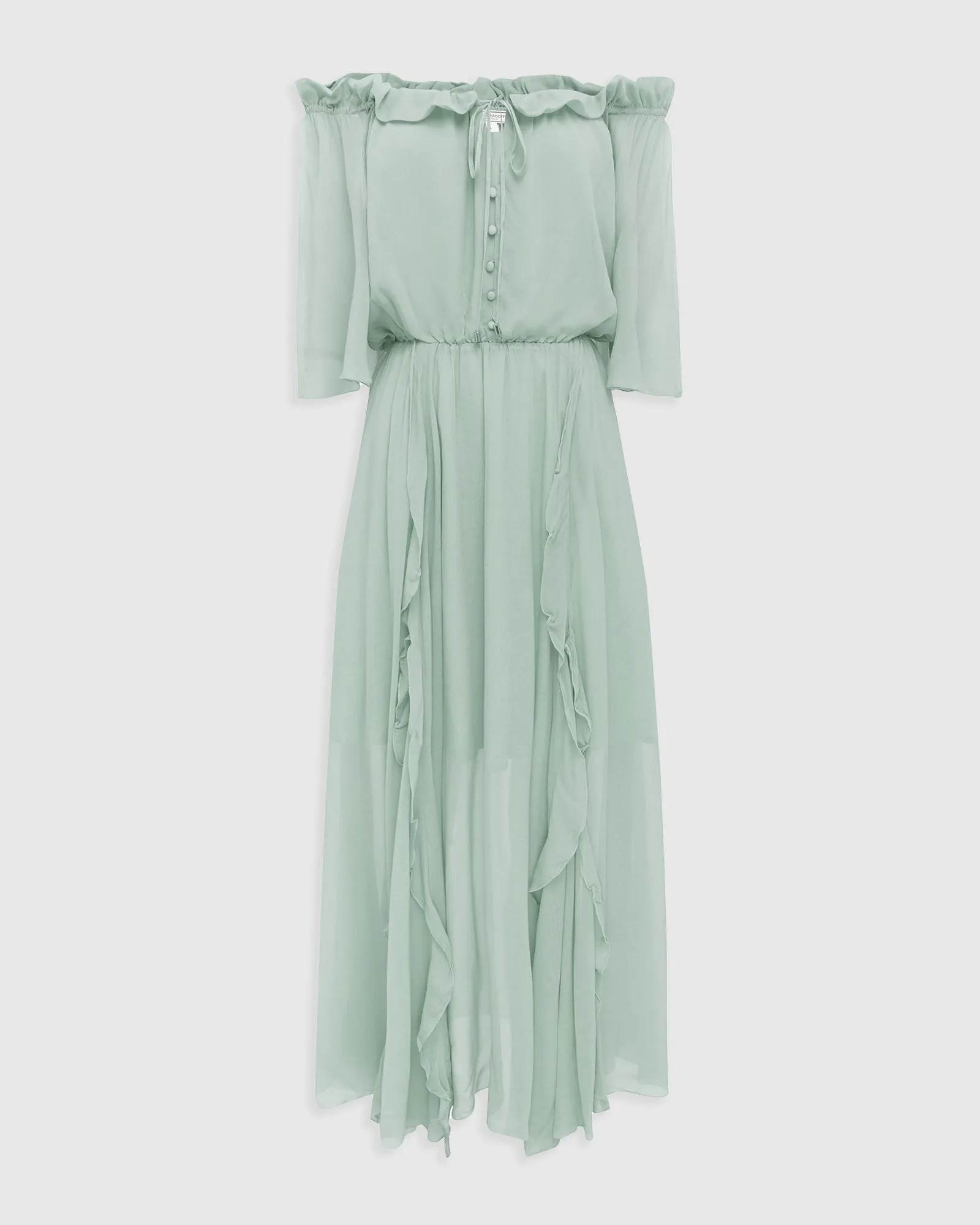 Amour Amour Ruffled Midi Dress - Spearmint FINAL SALE