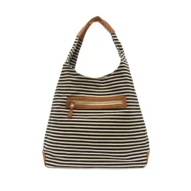 April Canvas Hobo Bag  - L8171-04  -  Women  BLACK & WHITE