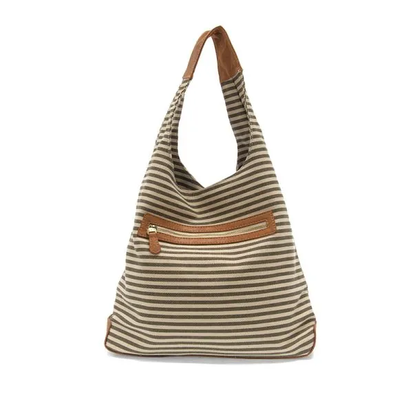 April Canvas Hobo Bag  - L8171-15  -  Women  NEUTRAL & WHITE