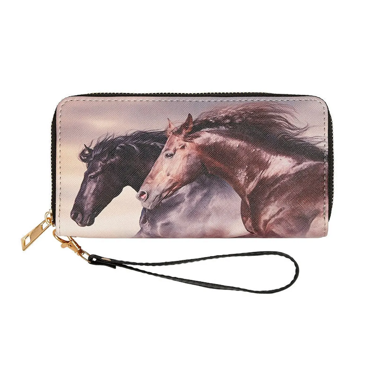 AWST Int'l "Lila" Two Horse Heads Clutch Wallet