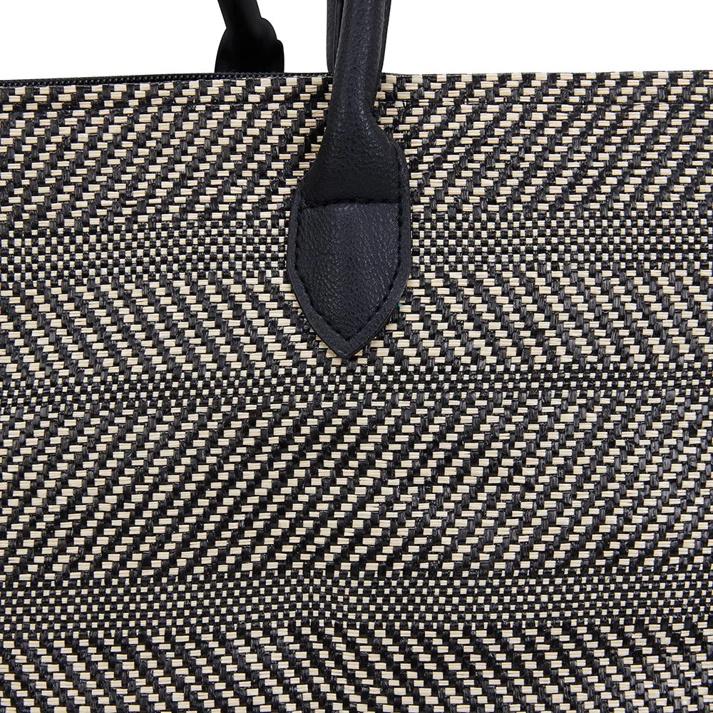 Bailey Handbag in Black Smooth Fabric