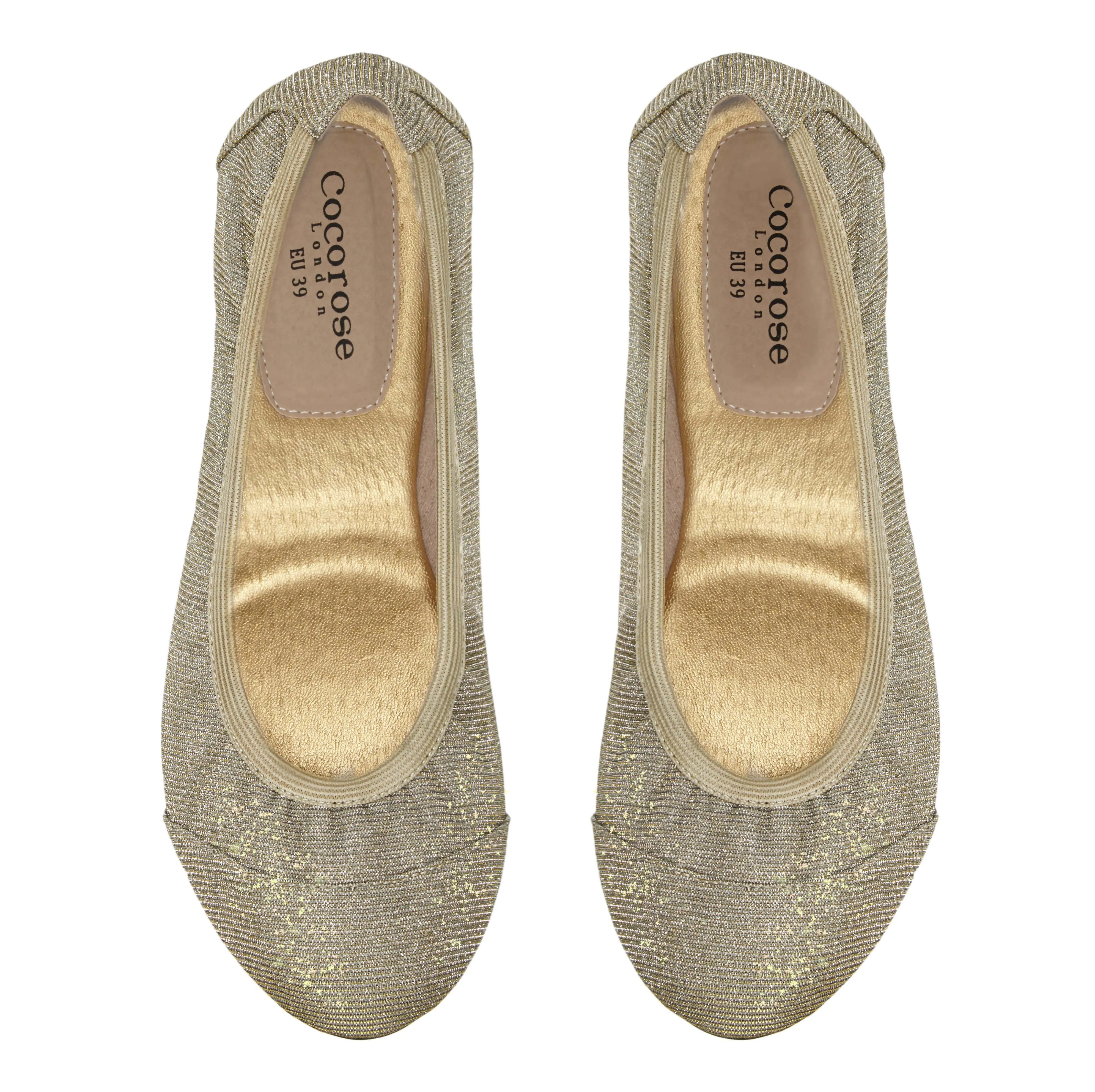 Barbican - Desert Gold Fold Up Ballet Flats