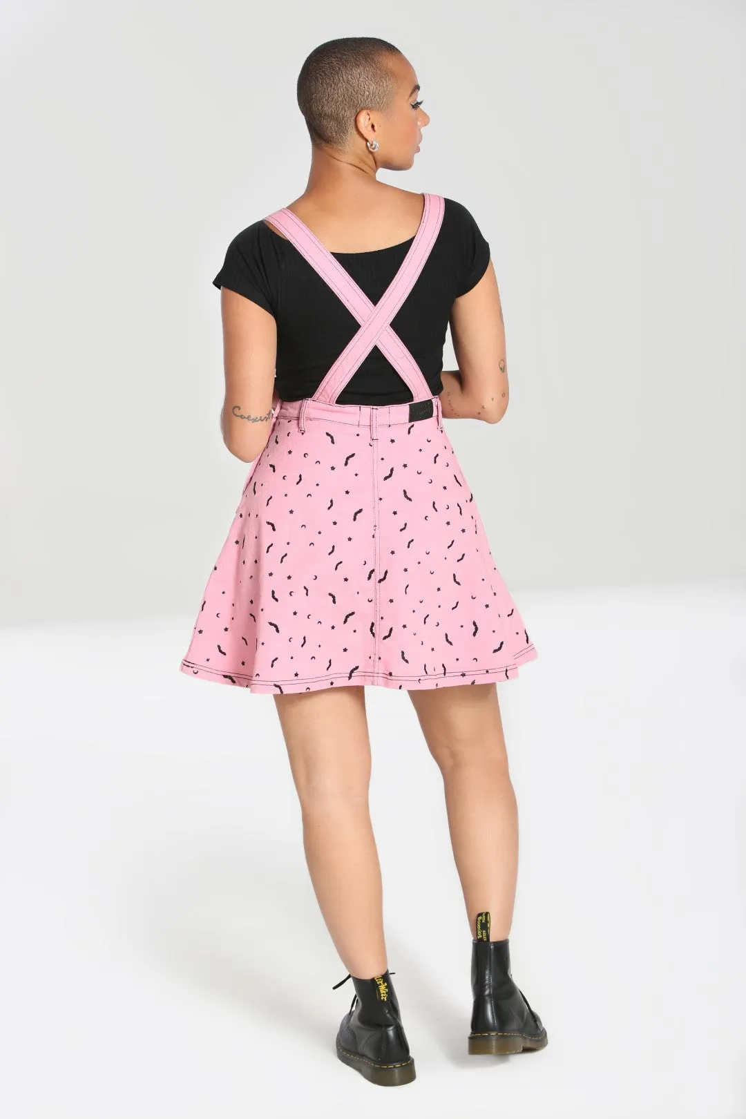 Bat Pinafore Dress Pink