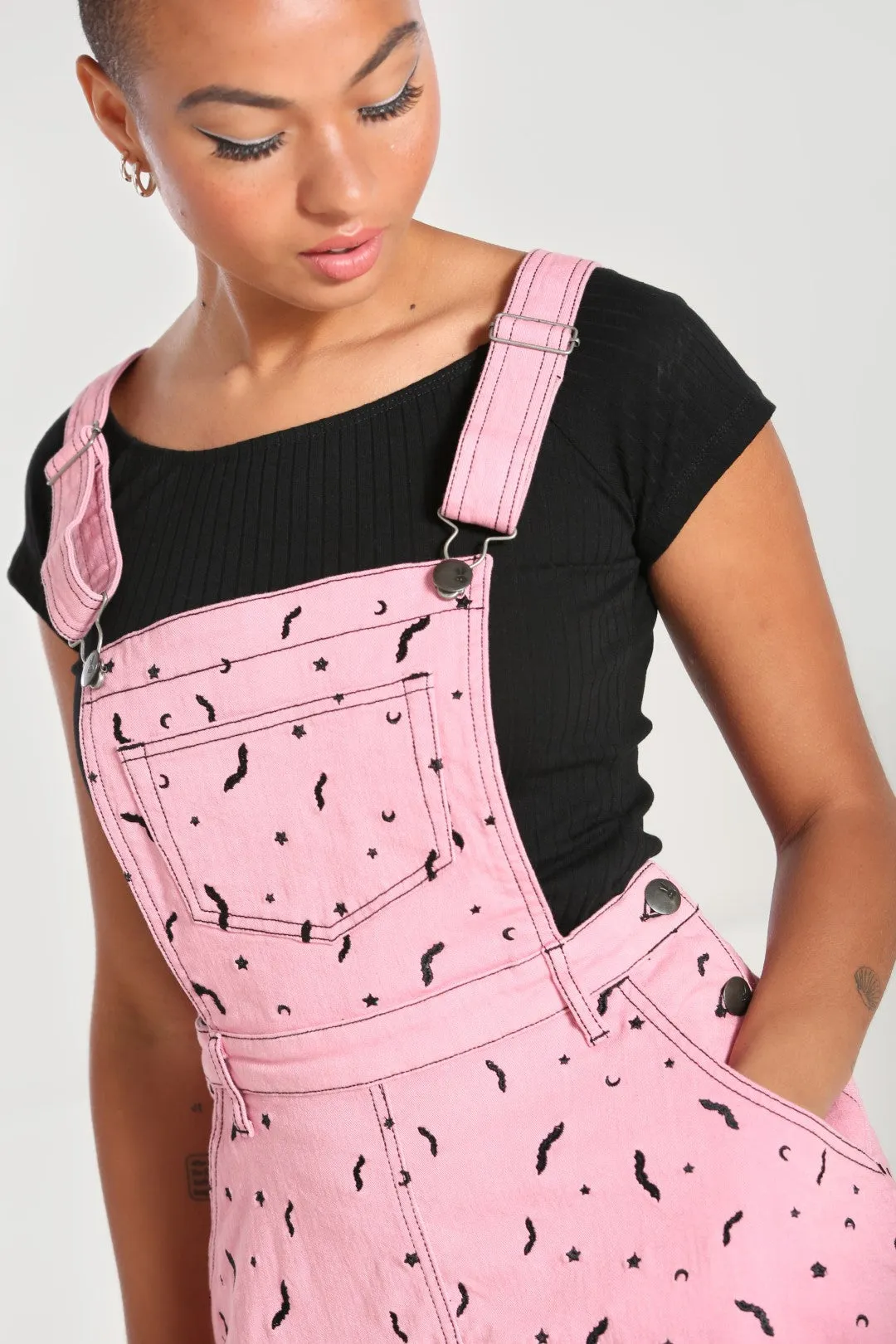 Bat Pinafore Dress Pink