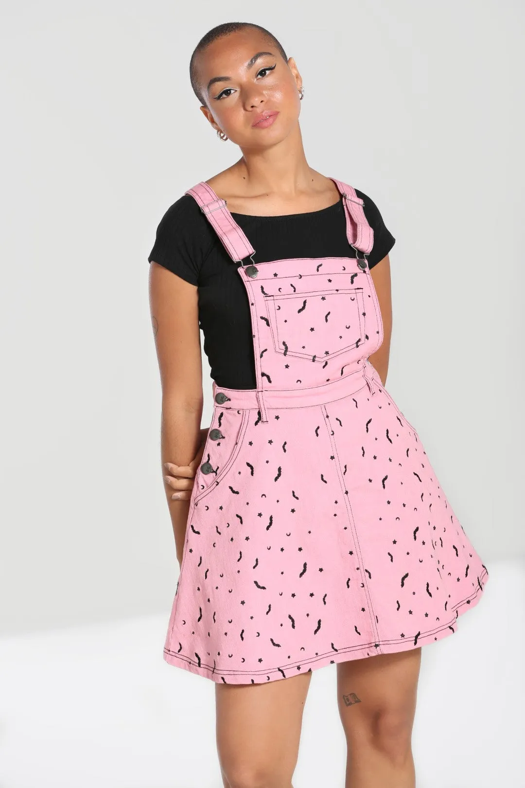 Bat Pinafore Dress Pink