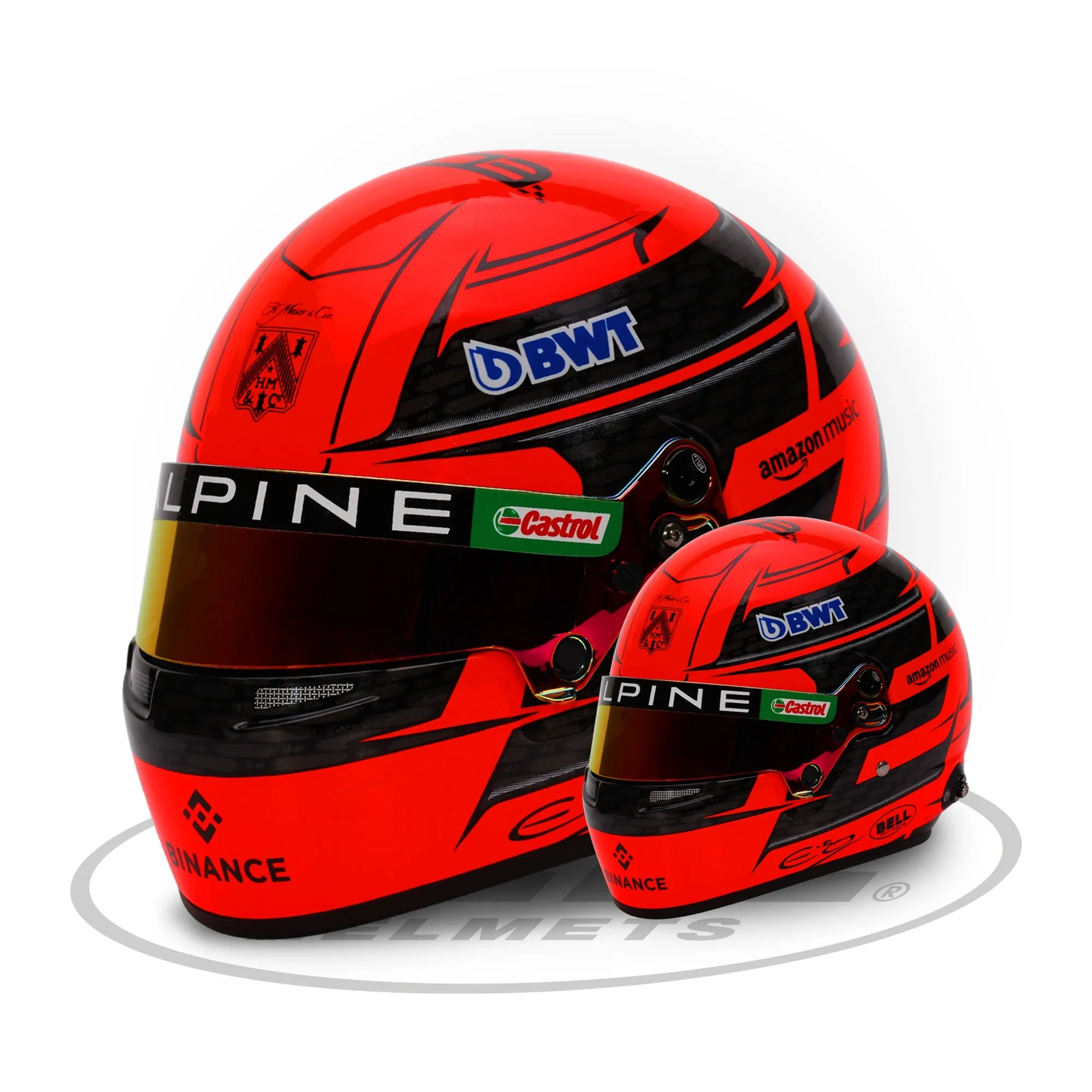 Bell 1:2 Scale F1 Mini Helmet Esteban Ocon 2024 Alpine