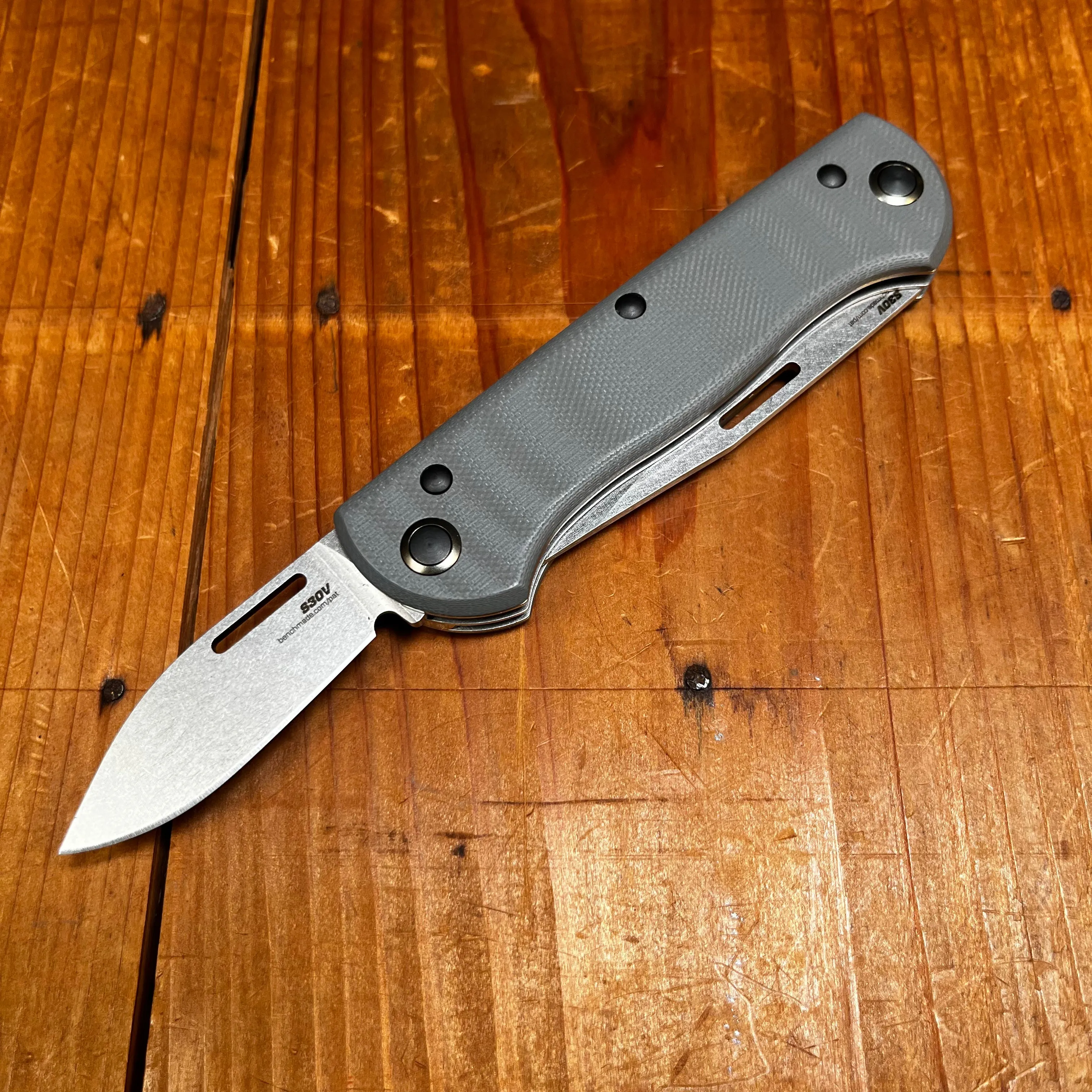 Benchmade 317 Weekender Drop Point CPM-S30V Lockback Gray G10 Handle with Second Blade and Bottle Opener