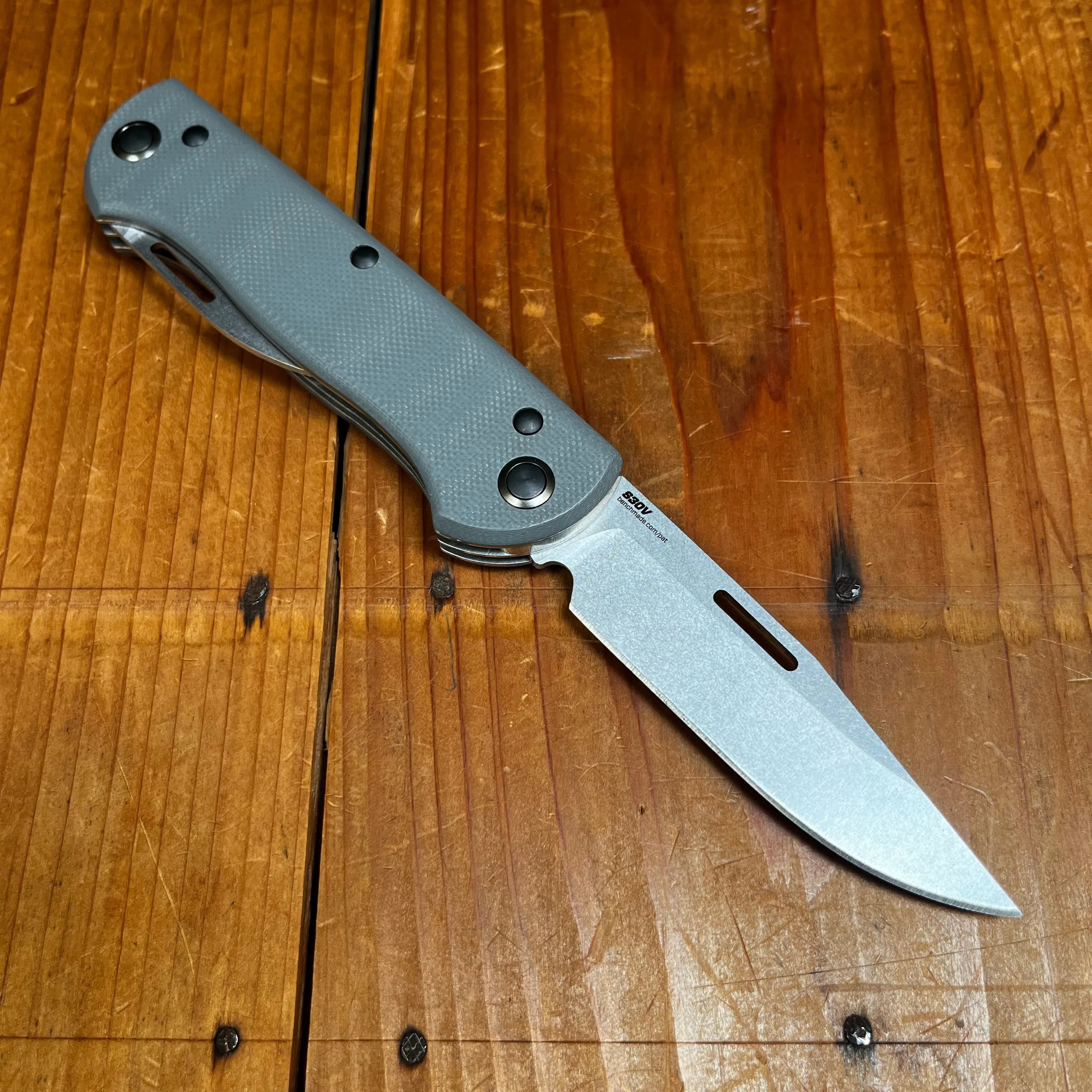 Benchmade 317 Weekender Drop Point CPM-S30V Lockback Gray G10 Handle with Second Blade and Bottle Opener