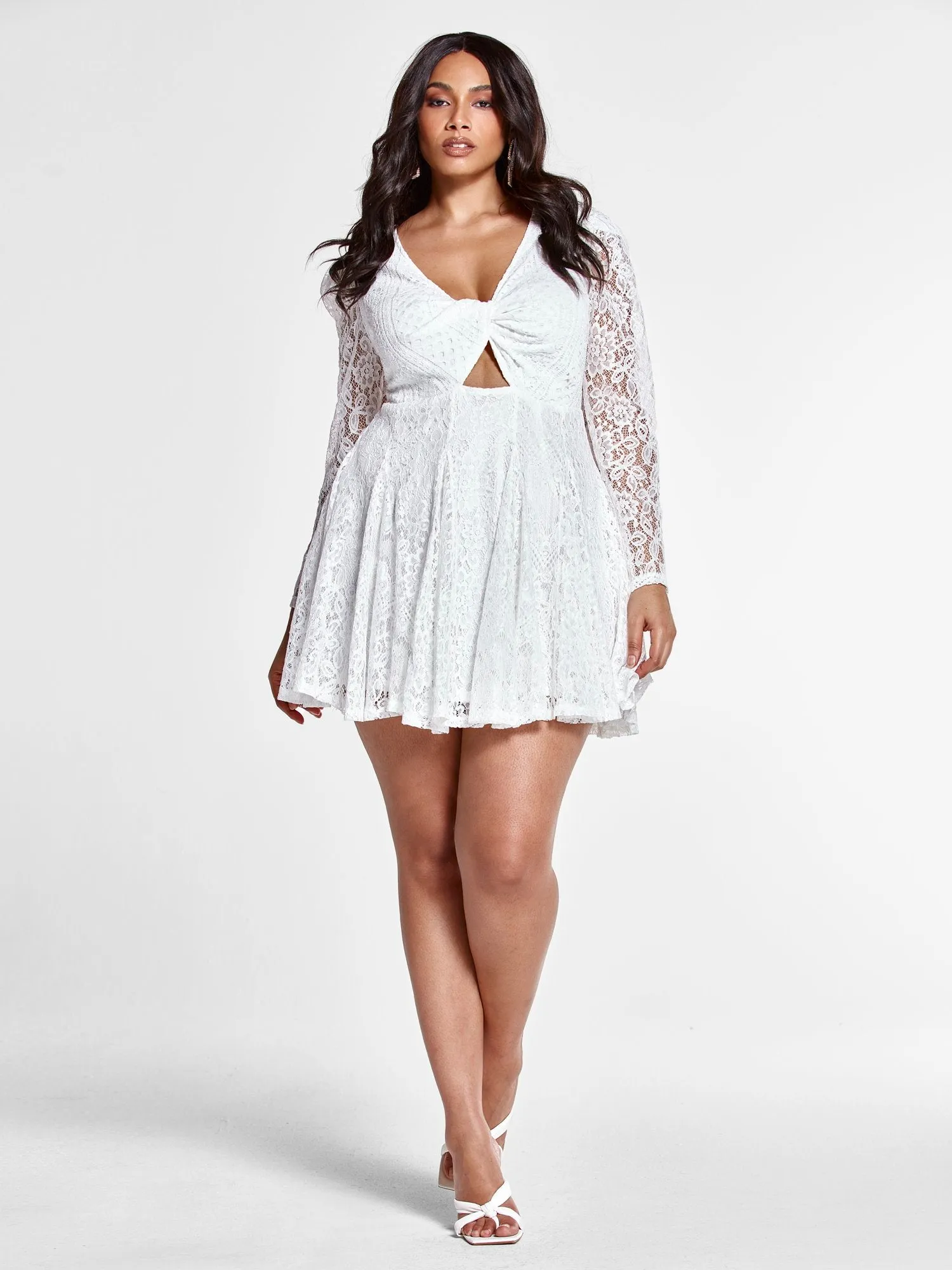 Bethany Twist Front Lace Dress