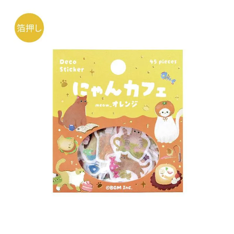 BGM Foil Stamping Flake Seal: Nyan Cafe - Orange