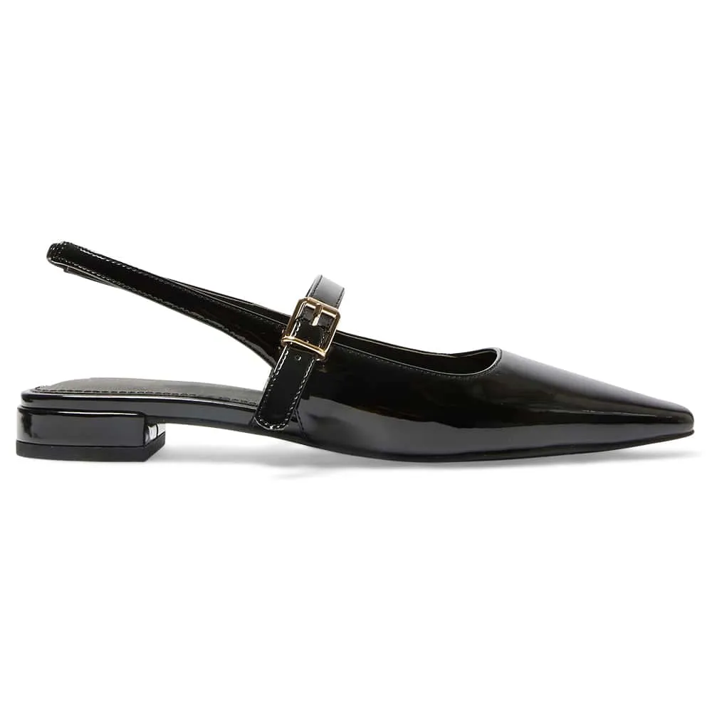 Bianca Flat in Black Patent