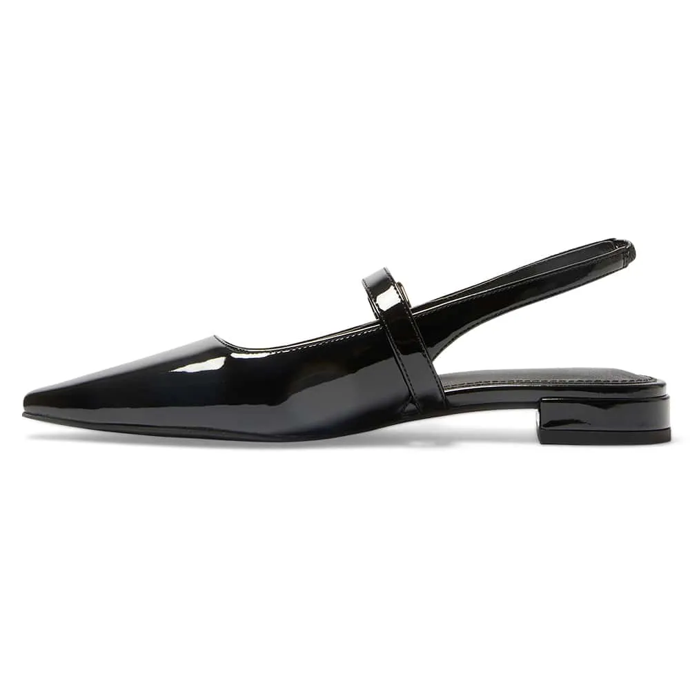 Bianca Flat in Black Patent