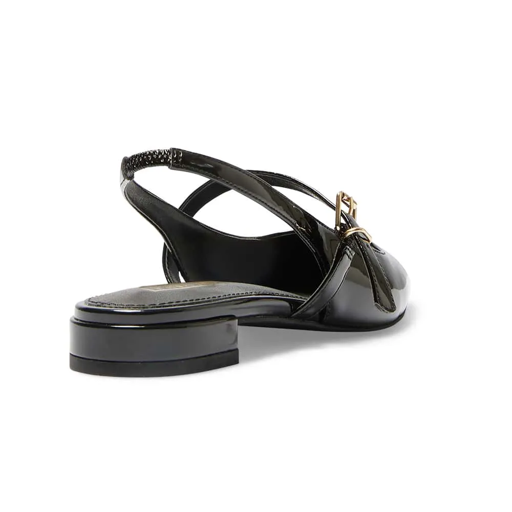 Bianca Flat in Black Patent