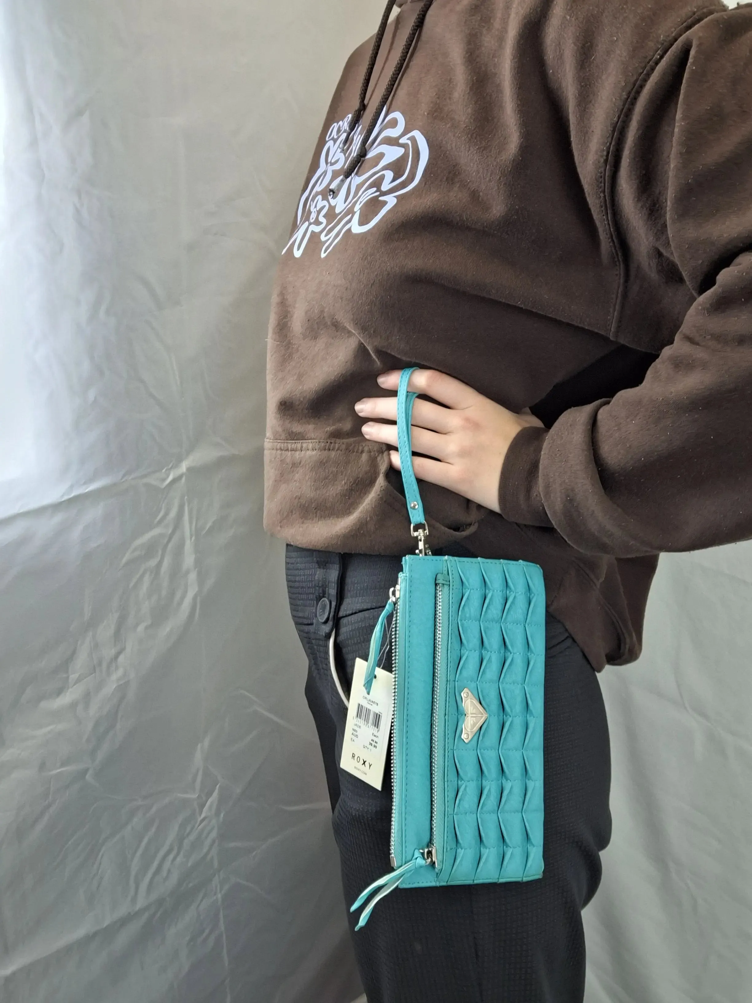 Billabong Turquoise  Wave  Multi Compartment Wristlet