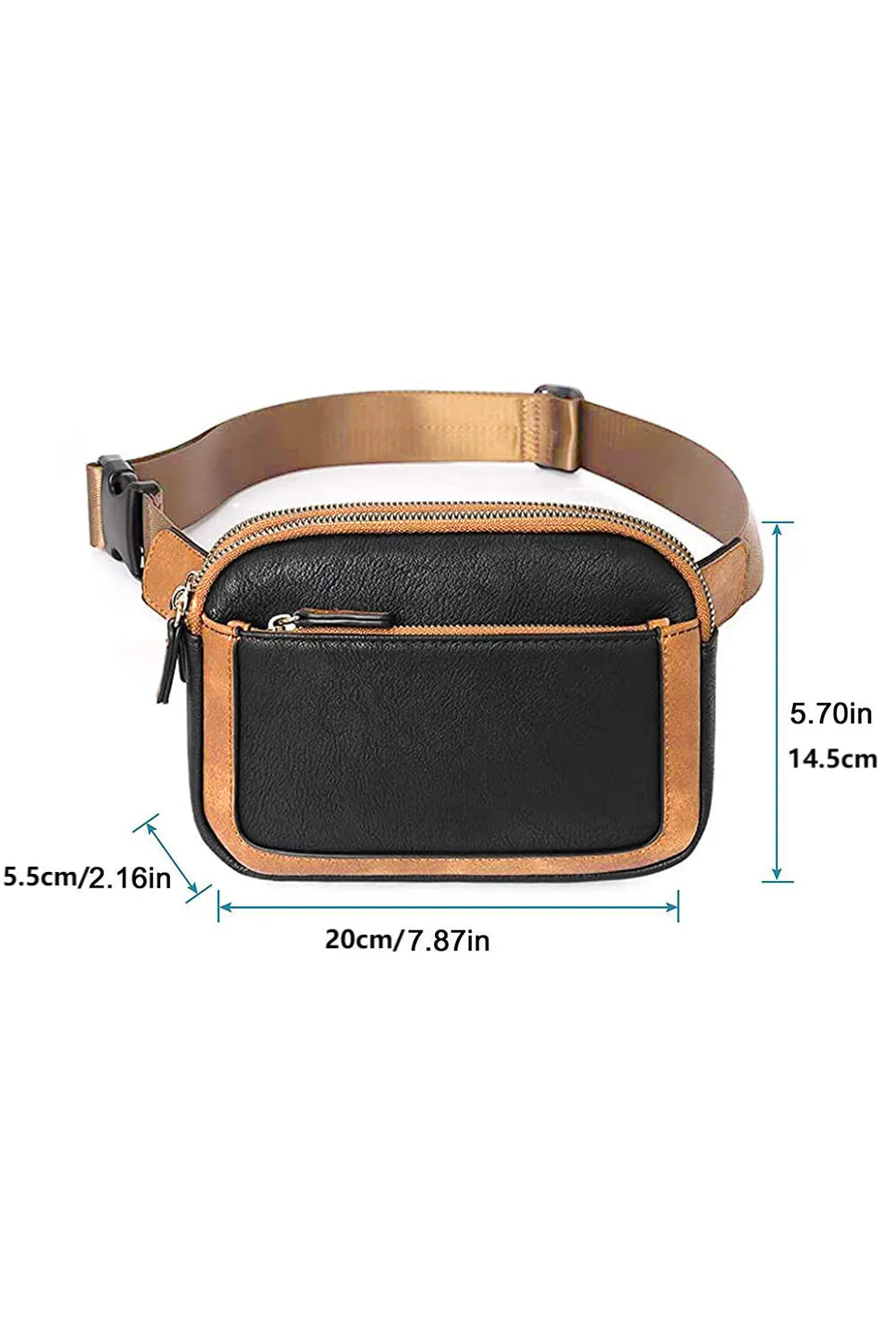 Black Adjustable Strap Mini PU Leather Crossbody Bag