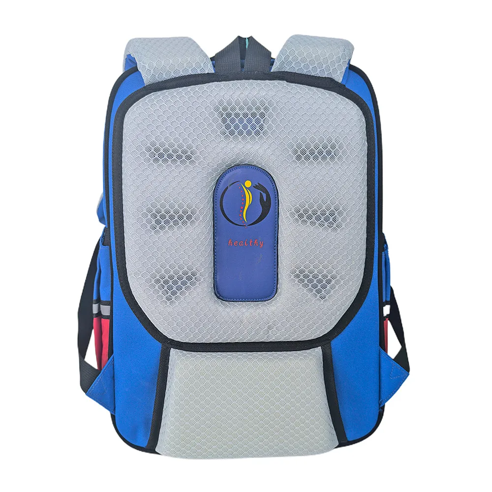 Blue Red Block Astronaut School Backpack for Kids