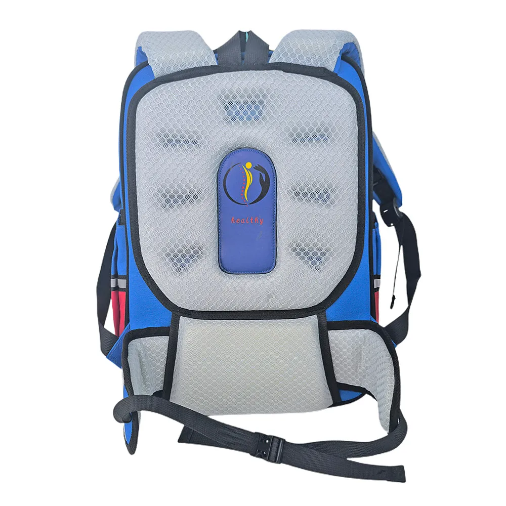 Blue Red Block Astronaut School Backpack for Kids