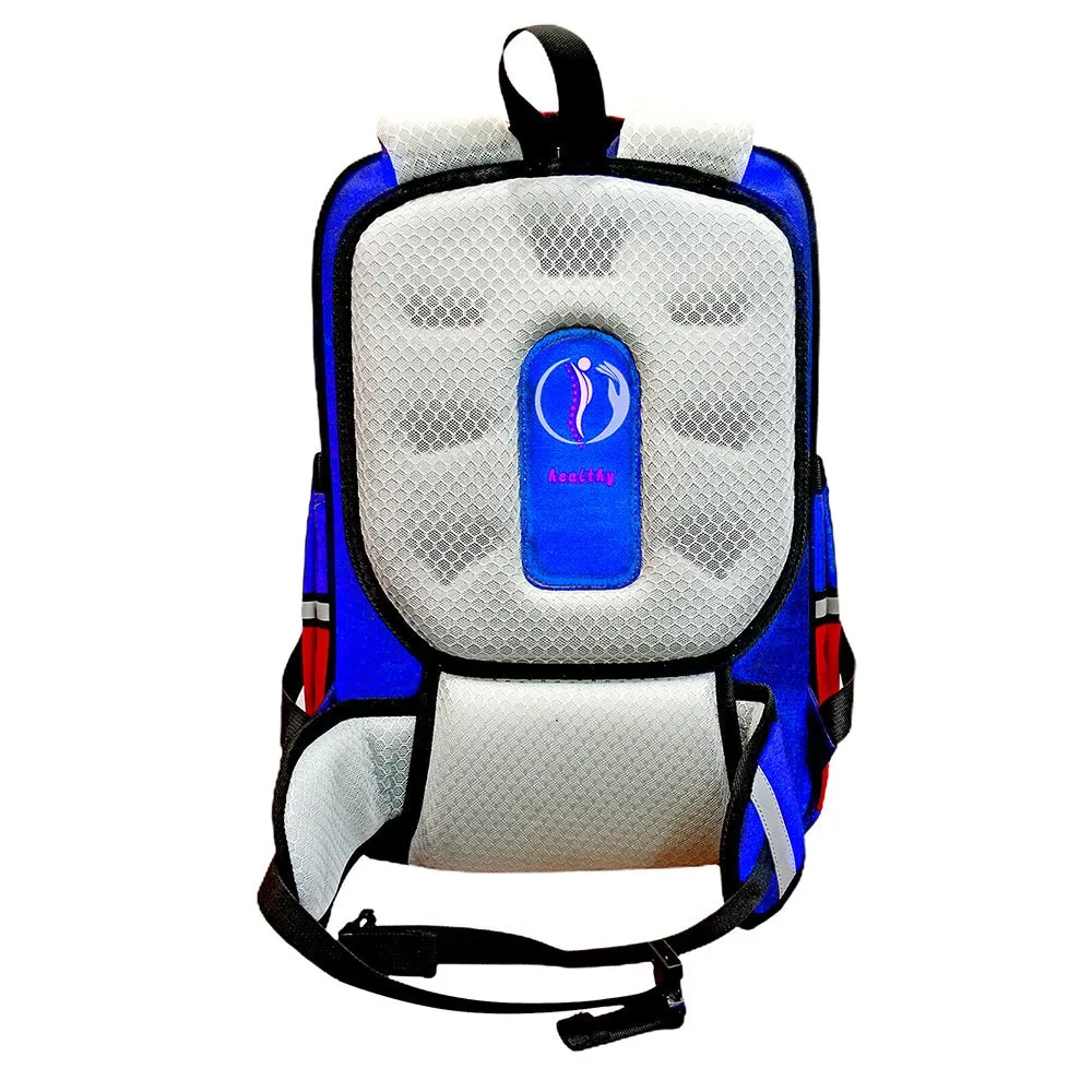 Blue Red Block Kangaroo School Backpack for Kids