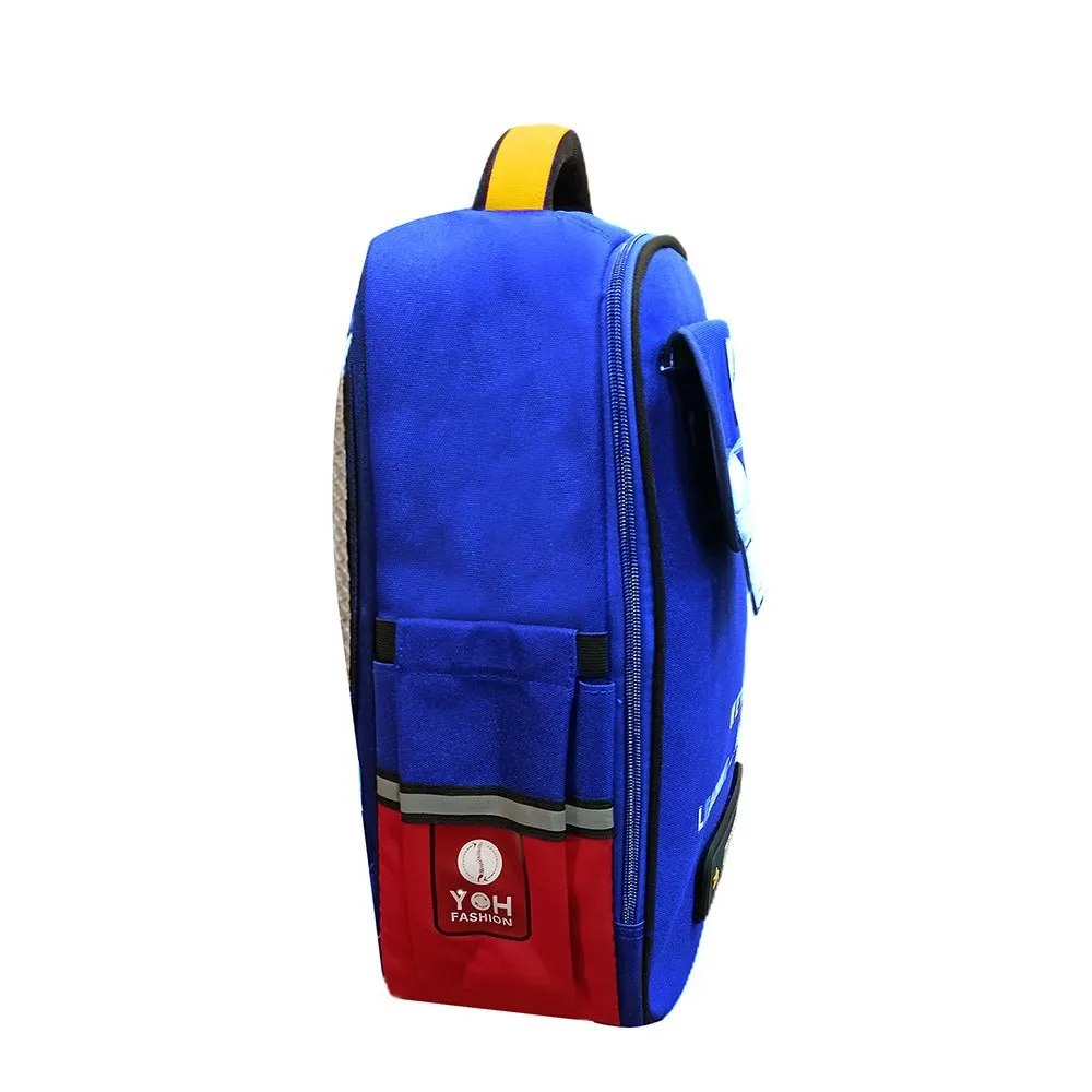 Blue Red Block Kangaroo School Backpack for Kids