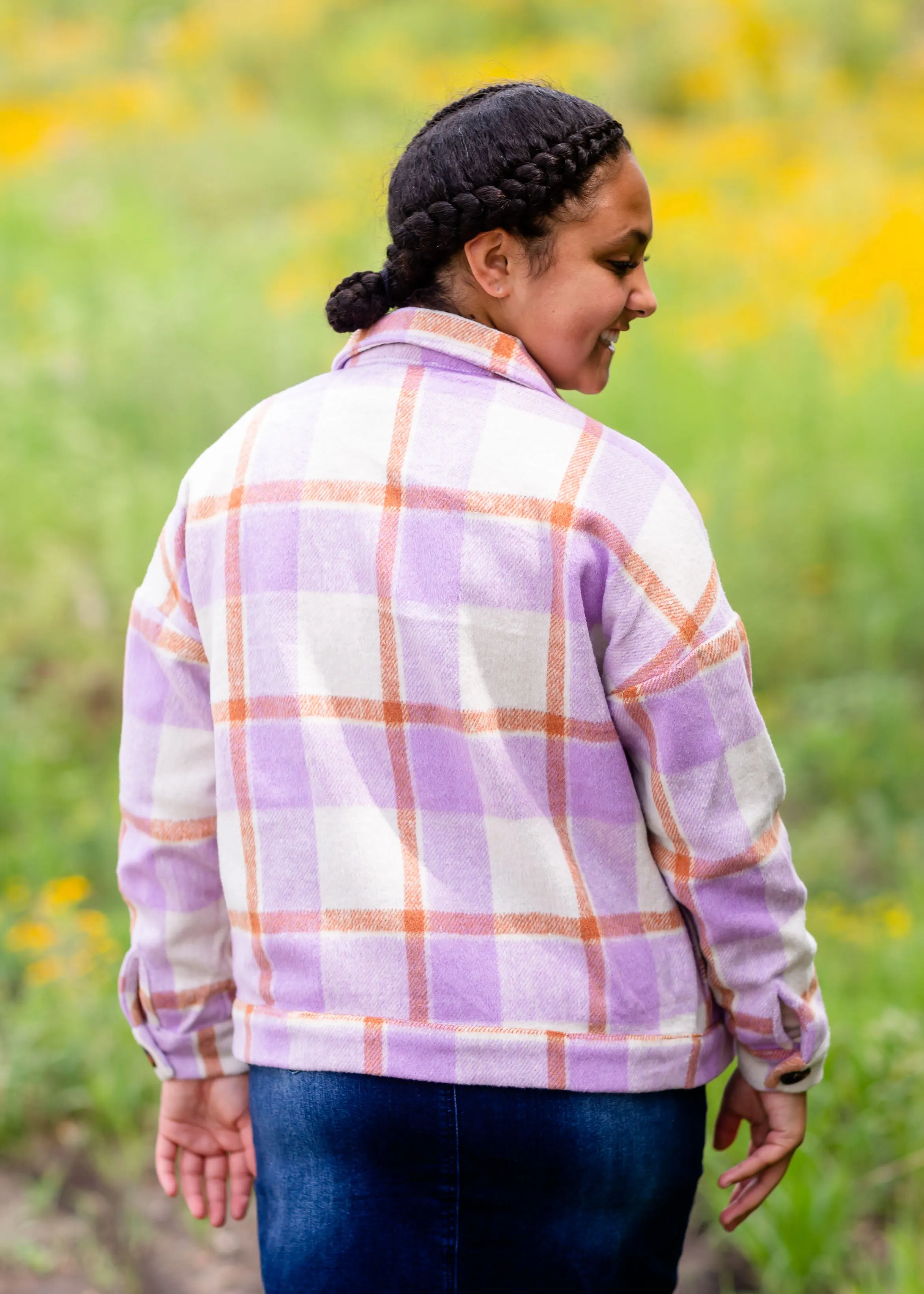 Button Up Lavender Shacket with Pockets - FINAL SALE