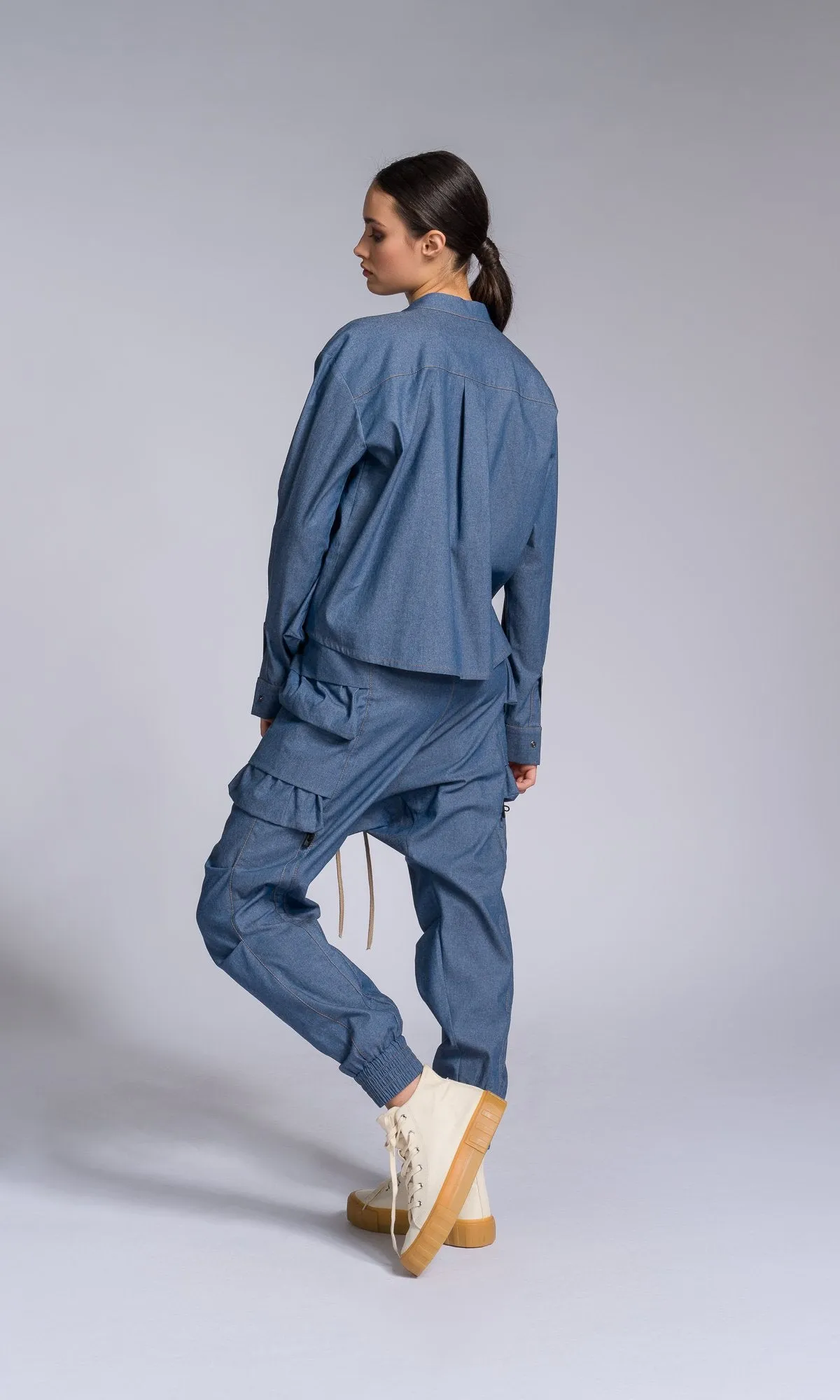 Cargo Pockets Chambray Shirt