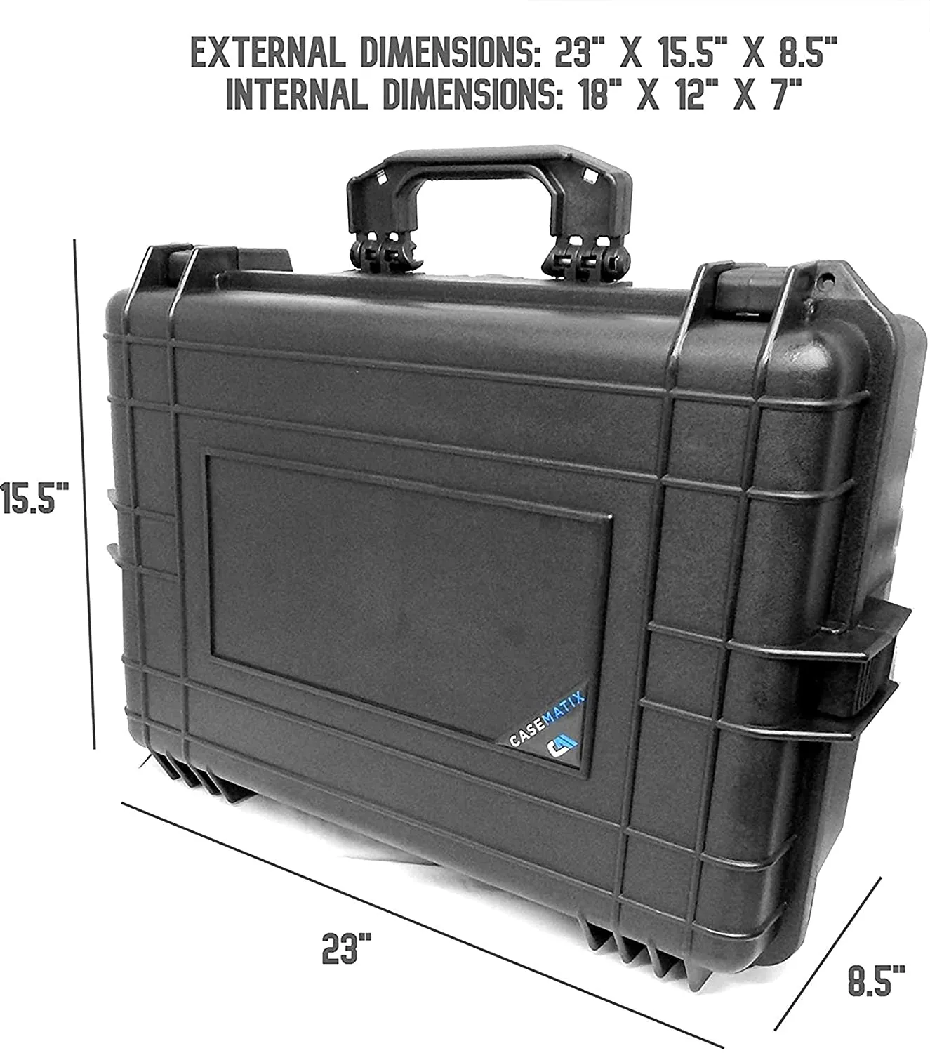 CASEMATIX Waterproof Audio Mixer Case Compatible with Yamaha MG12XU 12 Channel Mixing Console - Hard Case with Foam Fits Mixers up to 17" x 12.1" x 5"