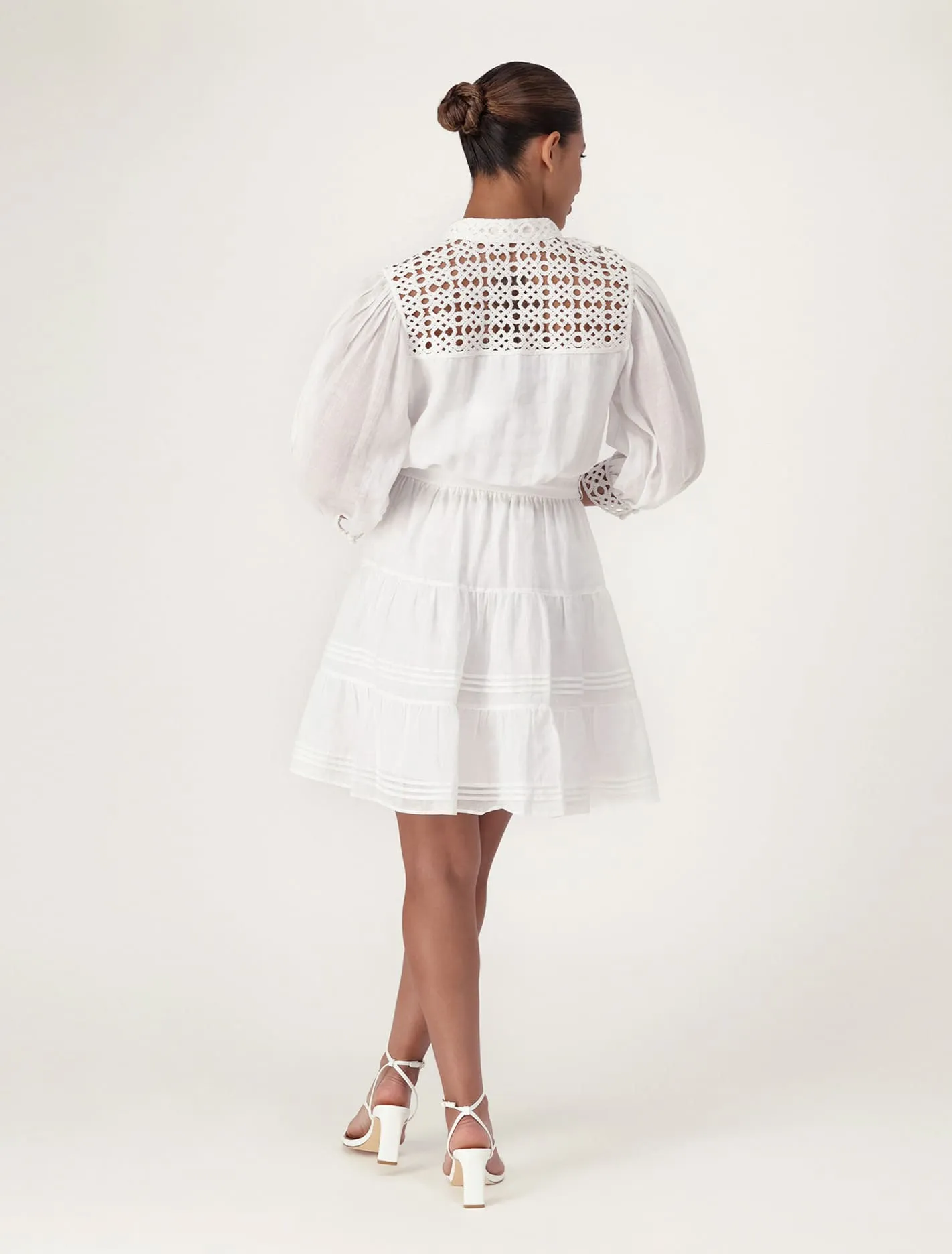 Chic Cecilia Crochet Trim Mini Dress for Effortless Style