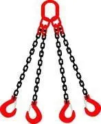 Chain Sling 4 Leg x 3m Lifting with Safety Hooks & Shorteners