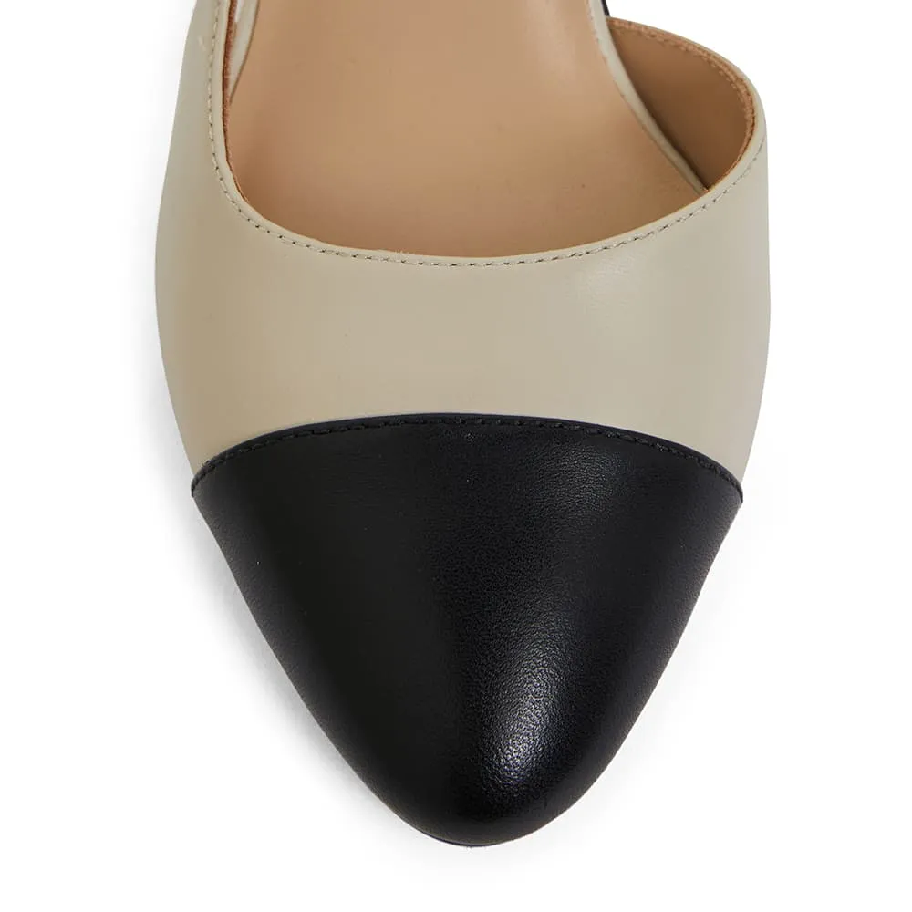 Chapter Heel in Black And Ivory Leather