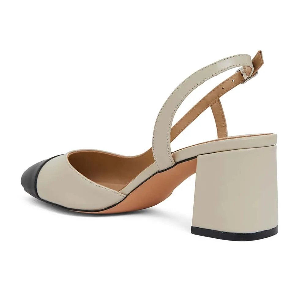 Chapter Heel in Black And Ivory Leather