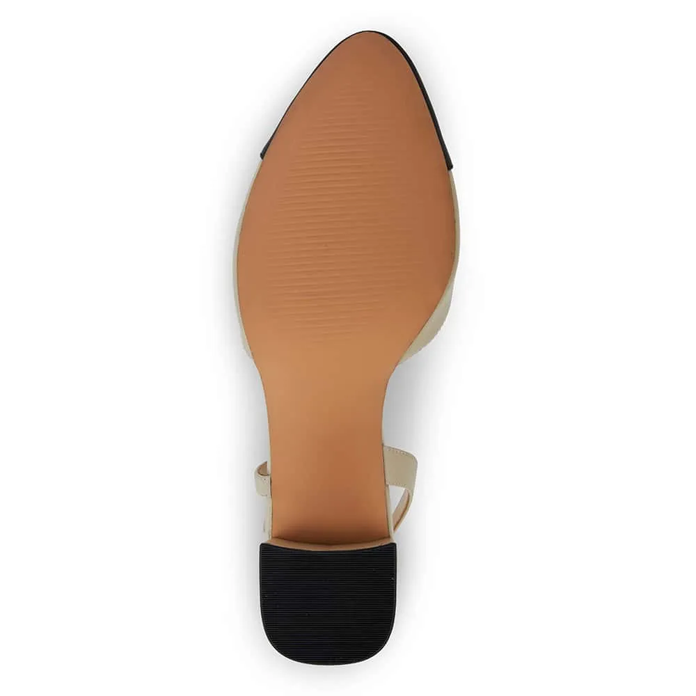 Chapter Heel in Black And Ivory Leather