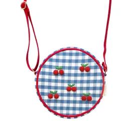 Cherry Pom Pom Gingham Bag