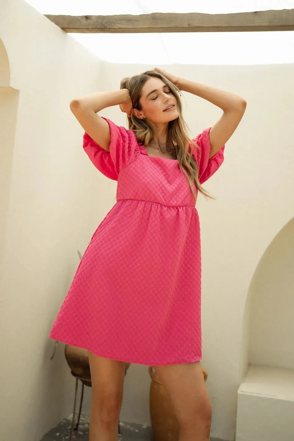 Claudette Mini Dress in Pink - FINAL SALE