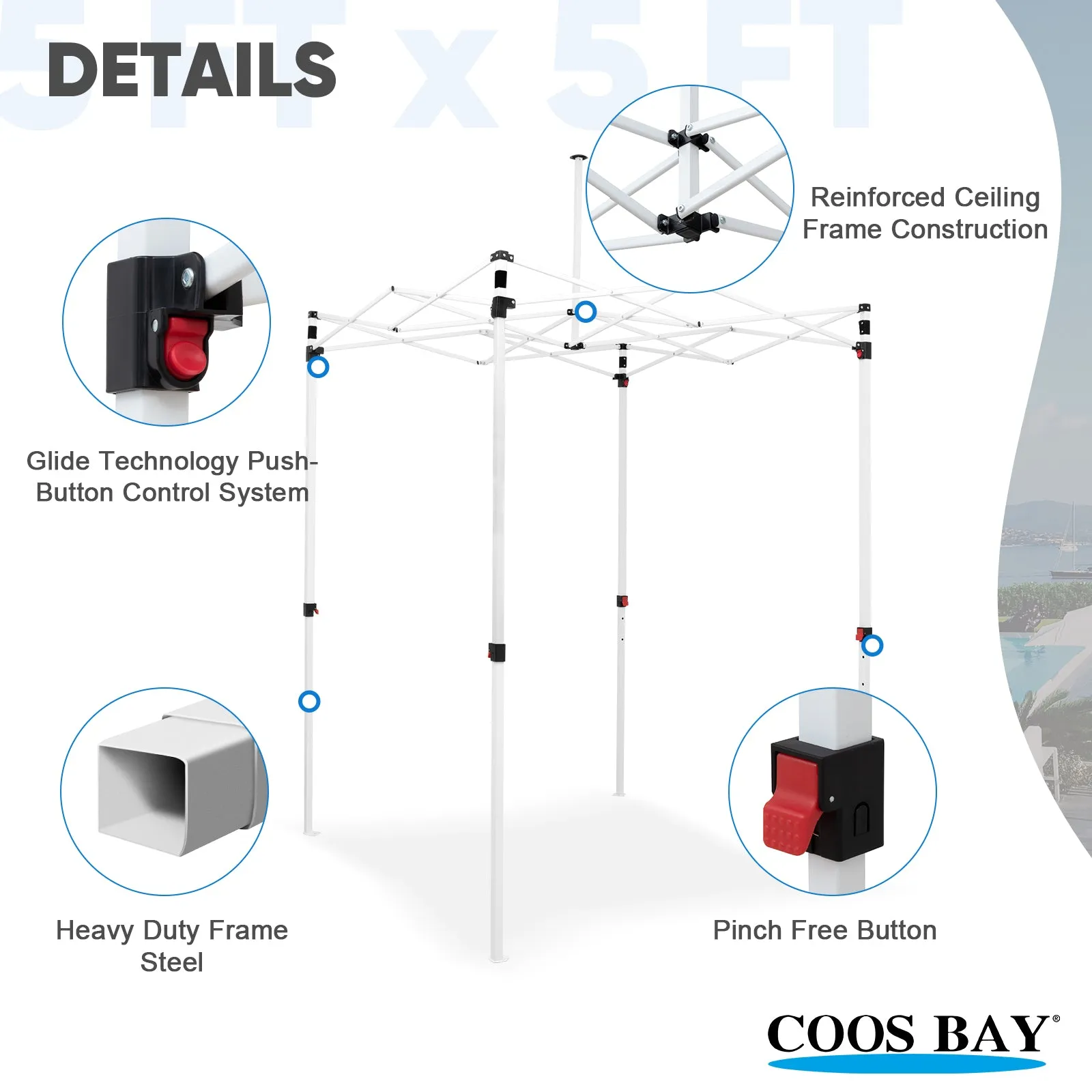 COOS BAY 5x5 Portable Instant Canopy Tent